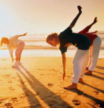 Ginnastica in spiaggia a Bellaria