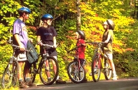 Famiglia in bicicletta
