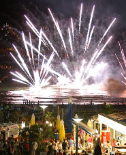 Fuochi artificio durante la notte rosa