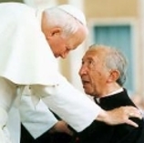 Don Luigi Giussani con Giovanni Paolo II