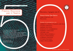 50° premio per il teatro, Riccione Parole tra noi Riccione premio per il teatro